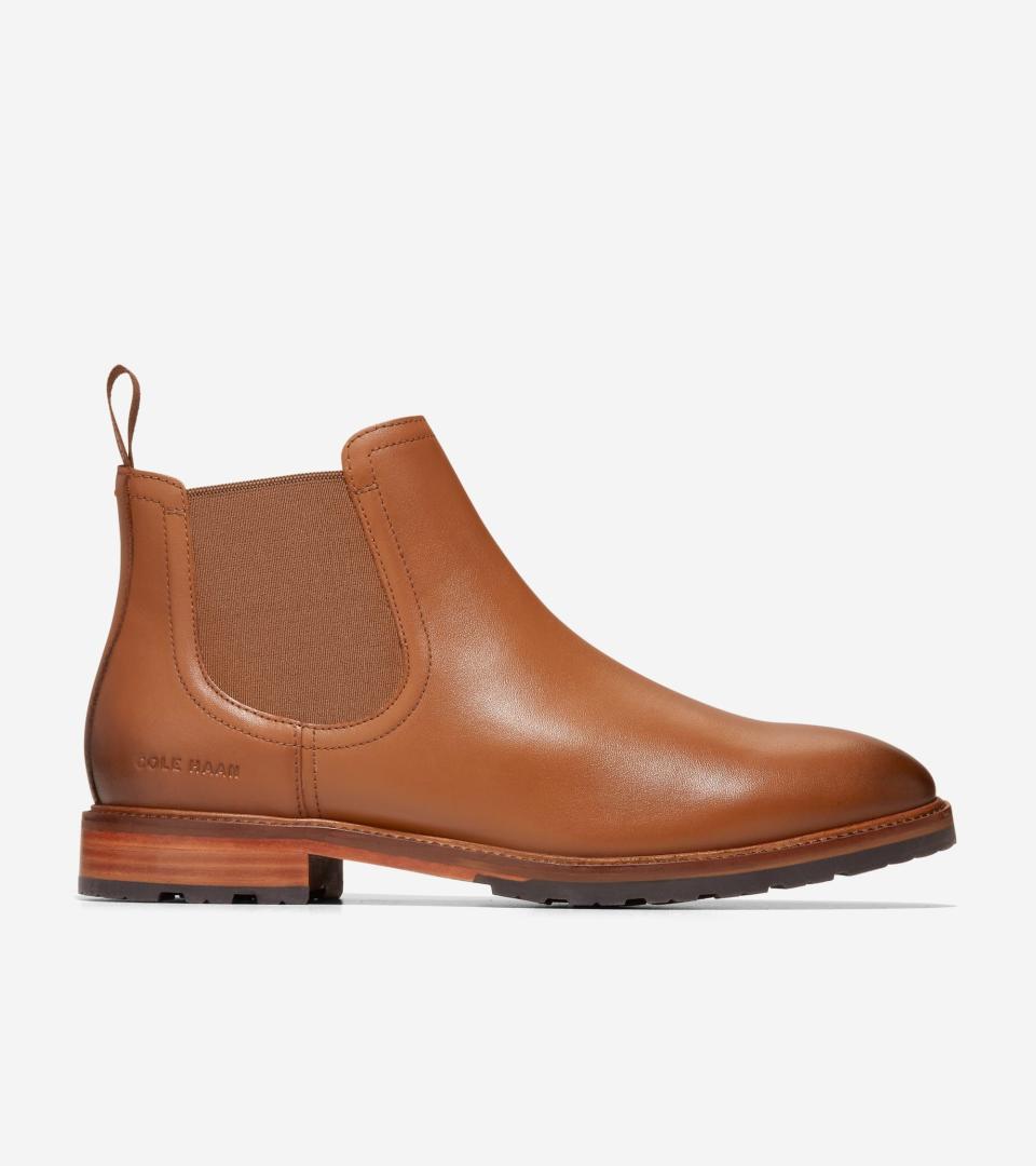 <p><a href="https://go.redirectingat.com?id=74968X1596630&url=https%3A%2F%2Fwww.colehaan.com%2Fmens-berkshire-lug-water-resistant-chelsea-boot%2FC38745.html&sref=https%3A%2F%2F" rel="nofollow noopener" target="_blank" data-ylk="slk:Shop Now;elm:context_link;itc:0;sec:content-canvas" class="link ">Shop Now</a></p><p>Berkshire Lug Water-Resistant Chelsea Boot</p><p>$104.97</p>