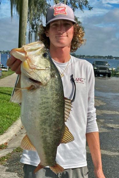 Andrew Ready had big bass with this 5.14-pounder to help him and his partner Chris Ready to a total weight of 16.70 pounds to win first place during the Wednesday Open Bass Series tournament on Nov. 23 on the Winter Haven North Chain.