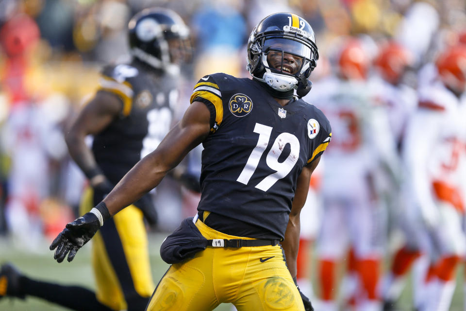 It’s hard to take your eyes off JuJu Smith-Schuster on the field, but how well can fans spot him off it? (AP Photo)