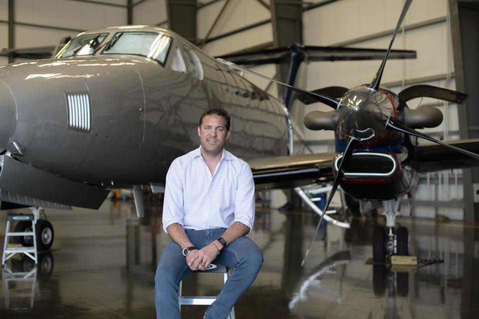 Levi Stockton, founder and president of Advanced Air. The southern California-based airline provides jet service from Carlsbad starting in late 2023.