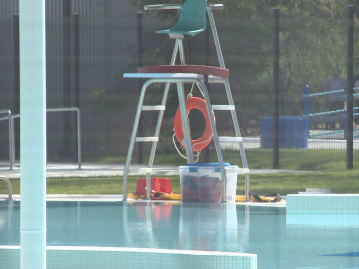 Wascana Pool was forced to close Thursday after someone used bear spray in one of the change rooms. (Will Draper/CBC - image credit)