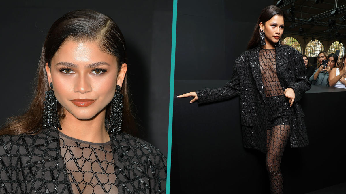 Zendaya Stuns In Sheer Catsuit While Attending Valentino Show At Paris ...