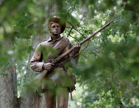 A statue of a Confederate soldier nicknamed Silent Sam stands on the campus of the University of North Carolina in Chapel Hill, North Carolina, U.S. August 17, 2017. REUTERS/Jonathan Drake