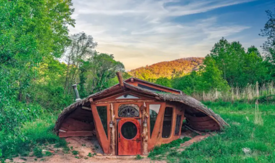 The Hobbit Henge Airbnb is located in Weaverville, North Carolina.