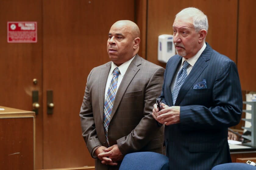 Matthew Fletcher, left, with his attorney Mark Geragos in court in 2018.