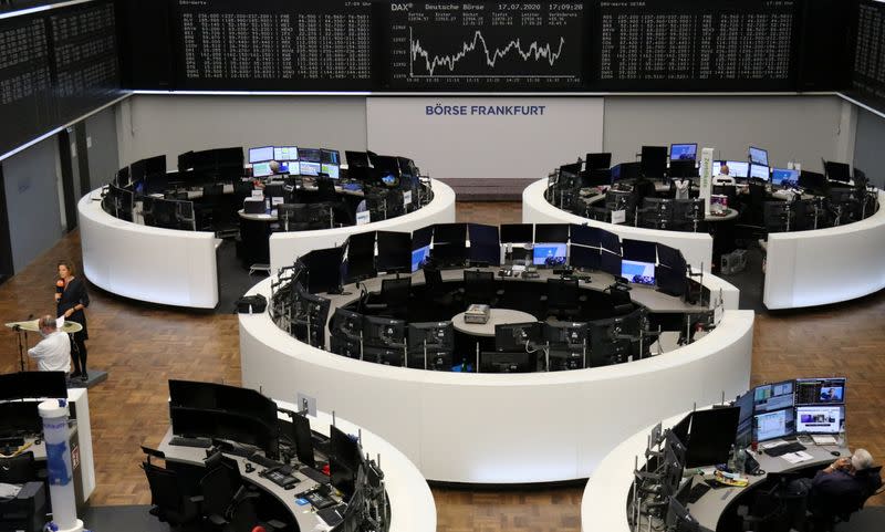 The German share price index DAX graph is pictured at the stock exchange in Frankfurt