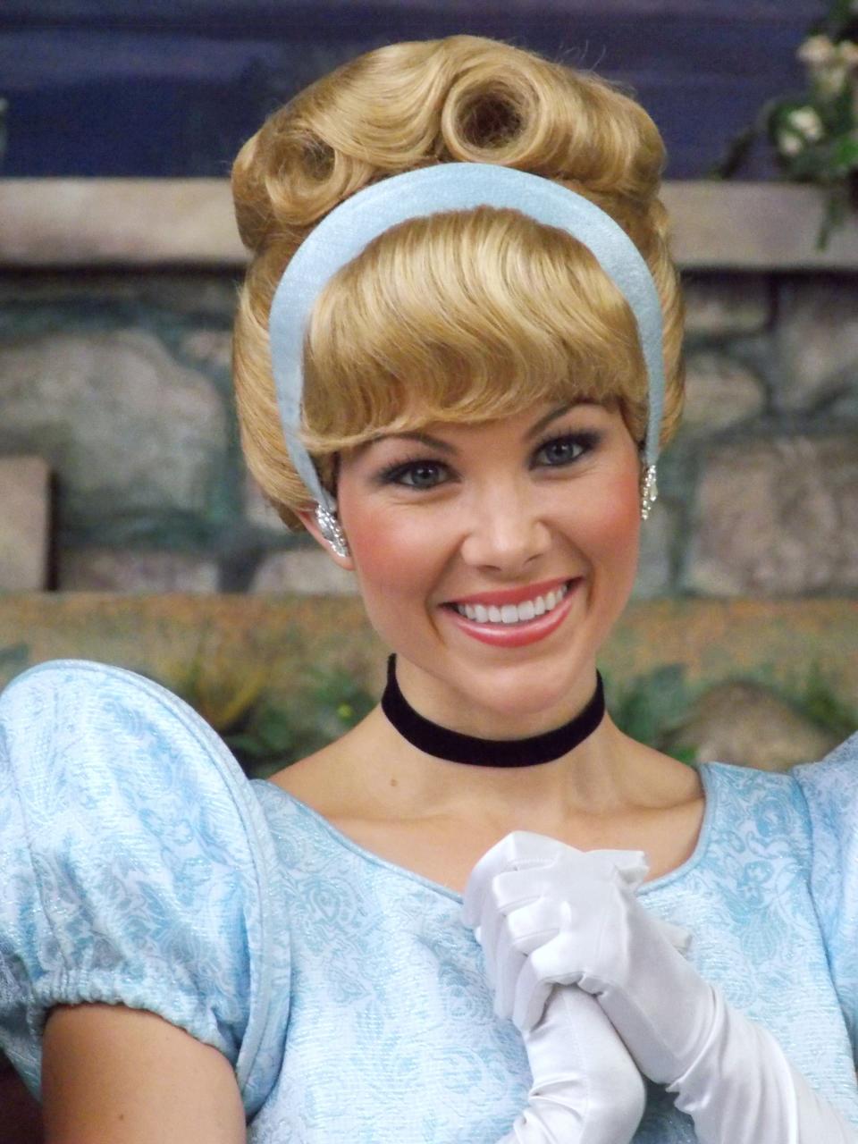Actress portraying Cinderella at Disneyland California, July 17, 2012.