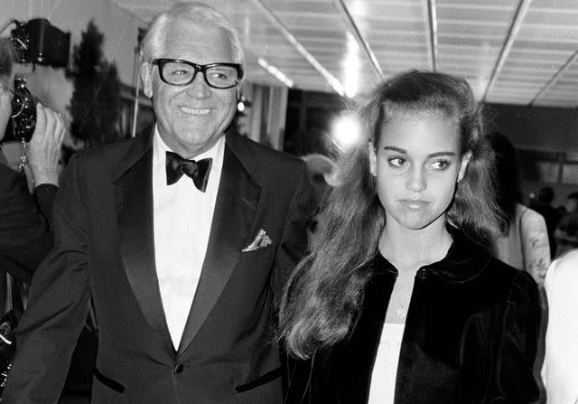 <p>Robert Ware/WWD/Penske Media/Getty</p> Cary Grant and daughter Jennifer Grant attend an event at the MGM lot in Culver City, California, on October 5, 1981.