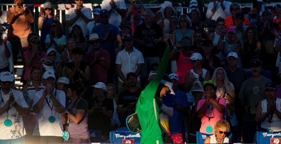 Simone Jardim was honored at the Minto US Open Pickleball Championships in Naples on Saturday, April 20, 2024.