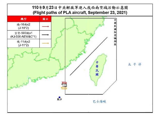 共機今24架次擾台 公開數據第三高（國防部提供）