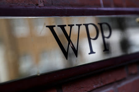 FILE PHOTO: WPP's logo hangs on the wall outside the company's offices in London, Britain April 30, 2018. REUTERS/Simon Dawson/File Photo