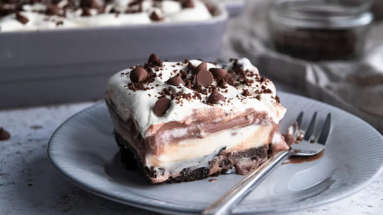 cookie lasagna on plate