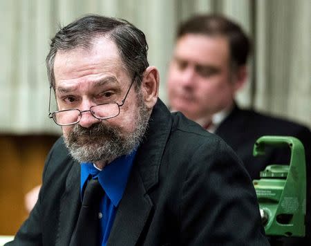 Frazier Glenn Cross, also known as Glenn Miller, sits during his capital murder trial in Johnson County Courthouse in Olathe, Kansas, August 31, 2015. REUTERS/Alison Long/Kansas City Star/Pool