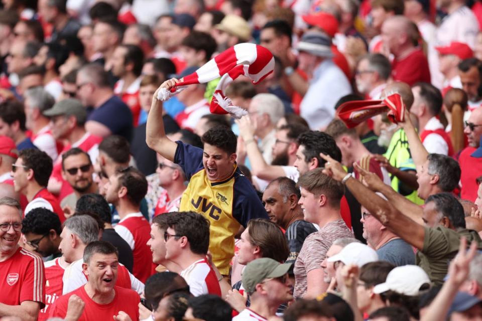 Arsenal fans celebrated incorrectly at the rumour of a second West Ham goal (Getty Images)