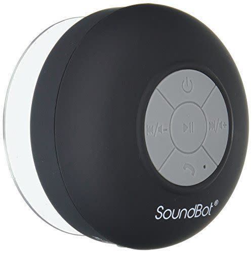 <p><strong>Soundbot</strong></p><p>amazon.com</p><p><strong>$14.99</strong></p><p><a href="https://www.amazon.com/dp/B00IGUUYTI?tag=syn-yahoo-20&ascsubtag=%5Bartid%7C10050.g.2127%5Bsrc%7Cyahoo-us" rel="nofollow noopener" target="_blank" data-ylk="slk:Shop Now;elm:context_link;itc:0;sec:content-canvas" class="link ">Shop Now</a></p><p>This hands-free speaker (available in six colors) will fill the bathroom with their favorite music.</p>