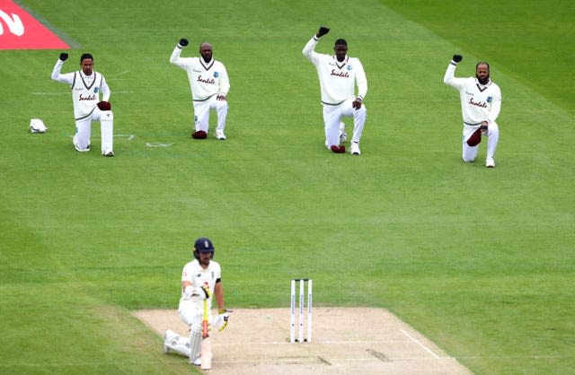 England took the knee alongside the West Indies last year (Michael Steele/NMC Pool/PA)