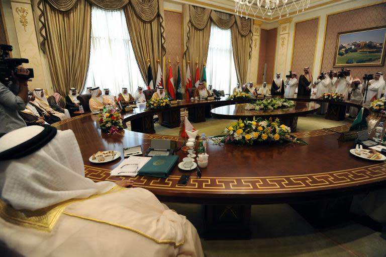 Les ministres des Affaires étrangères des pays du Golfe rassemblés, le 30 avril 2015 à Riyad