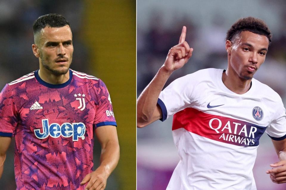 Top targets: West Ham are considering late summer deals for Filip Kostic and Hugo Ekitike (Getty Images)