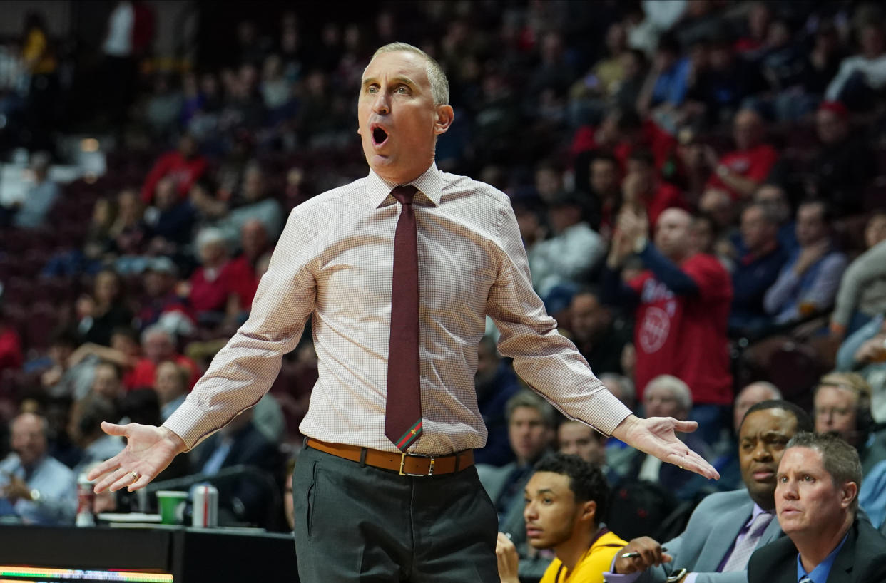 Arizona State coach Bobby Hurley watches from the sideline during a game against the St. John's Red Storm in 2019. (USA TODAY Sports)