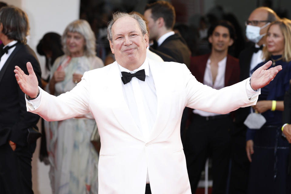 VENICE, ITALY - SEPTEMBER 03, 2021: Hans Zimmer arrives on the red carpet for 'Dune' during the 78th Venice International Film Festival in Venice, Italy. (Photo credit should read P. Lehman/Future Publishing via Getty Images)