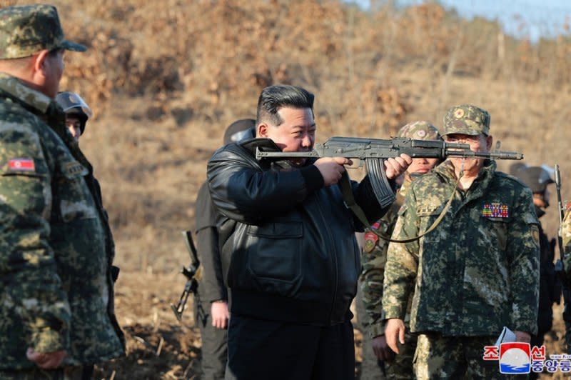 North Korean leader Kim Jong Un guided the firing drill one day after he visited a training base and called for intensifying war preparations. Photo by KCNA/EPA-EFE