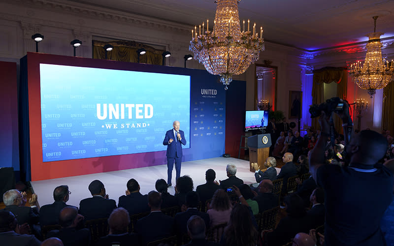 President Biden gives a keynote speech