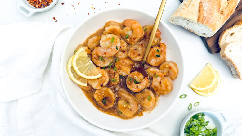 miso butter shrimp in bowl