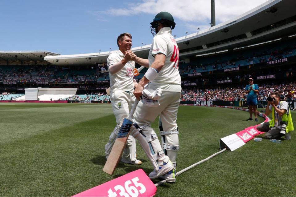 Steve Smith (right) will replace David Warner at the top of the order (Getty Images)