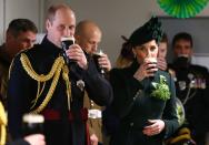 <p>The Duke and Duchess of Cambridge get festive by enjoying a St. Patrick's Day pint. </p>