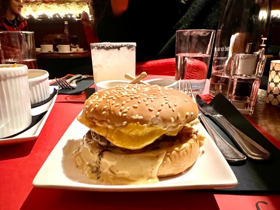 The burger before the author took a bite.