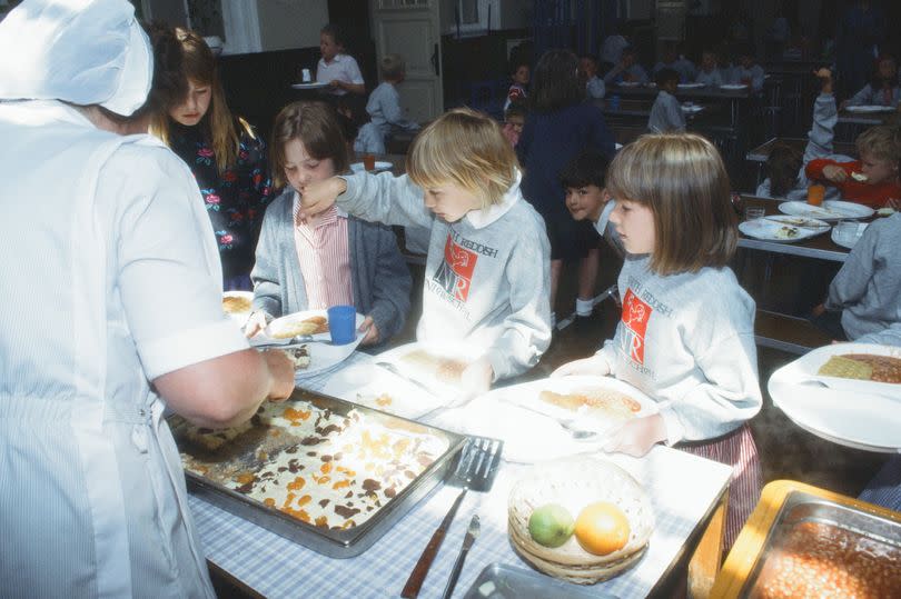 School Dinners at a British school in the 1990s