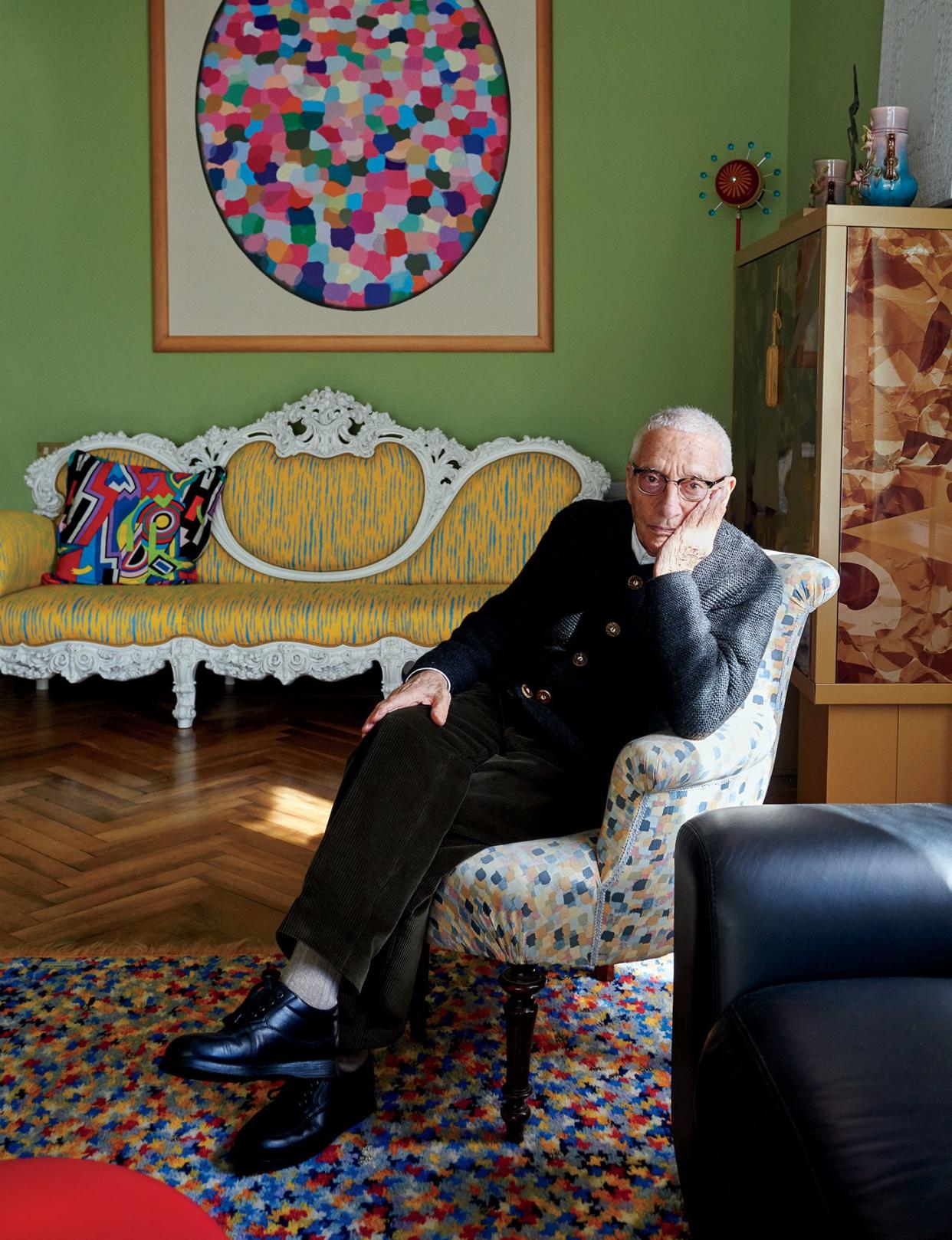 Alessandro Mendini in his vacation home in Olda, Italy. The designer passed away Monday at the age of 87.
