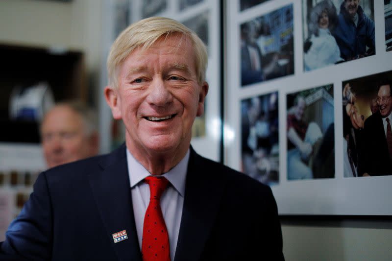 Republican 2020 U.S. presidential candidate Weld arrives to file his paperwork to put his name on the state’s primary ballot in Concord