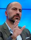 Dara Khosrowshahi, Chief Executive Officer of Uber Technologies, gestures as he speaks the World Economic Forum (WEF) annual meeting in Davos, Switzerland, January 23, 2018. REUTERS/Denis Balibouse/Files