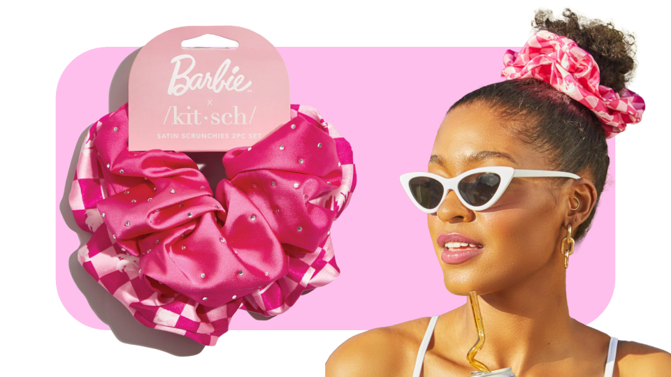 Even if you're not rollerblading along the beaches of Malibu, scrunchies from the Barbie x Kitsch collab are the ultimate accessory.