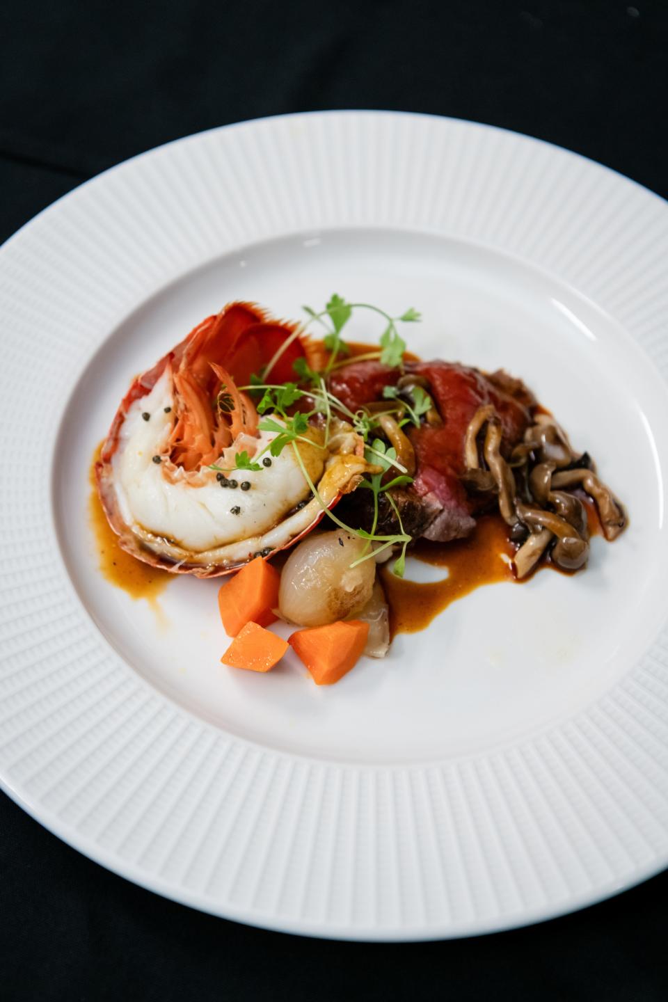 A plate with vibrant colors at the 2023 Martha's Vineyard Food & Wine Festival.