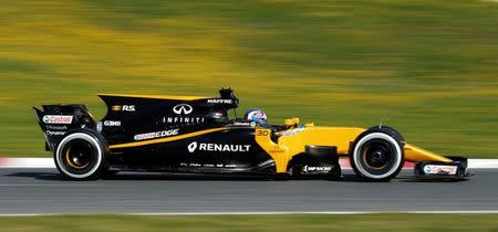 Formula One - F1 - Test session - Barcelona-Catalunya racetrack in Montmelo, Spain - 1/3/17. Renault's Jolyon Palmer in action. REUTERS/Albert Gea