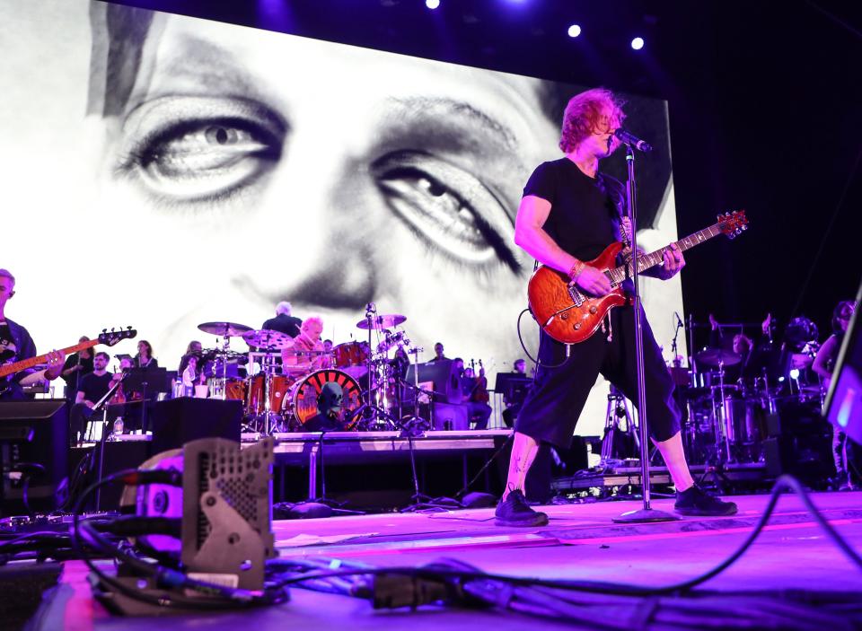 Danny Elfman performs on the Outdoor Theatre at the Coachella Valley Music and Arts Festival in Indio, Calif., April 16, 2022.