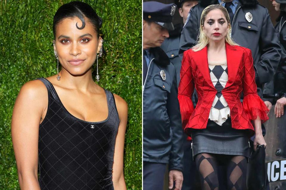 <p>Sean Zanni/WireImage, Jose Perez/Bauer-Griffin/GC Images</p> Zazie Beetz; Lady Gaga filming <em>Joker: Folie à Deux</em> (2024)