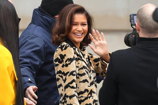 Zendaya Wears Animal-Print Shorts Suit at Louis Vuitton Show for PFW