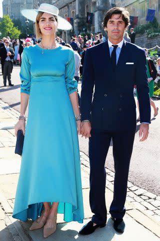 <p>Chris Jackson/Getty </p> Delfina Blaquier and Nacho Figueras arrive at the wedding of Prince Harry and Meghan Markle at St George's Chapel, Windsor Castle in May 2018.