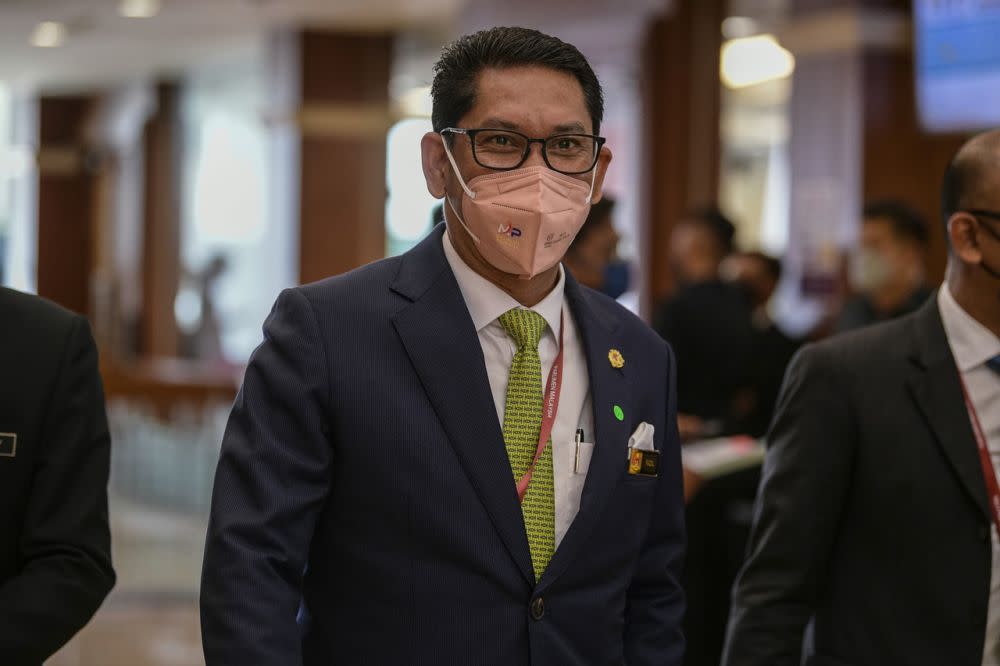 Youth and Sports Minister Datuk Seri Ahmad Faizal Azumu is pictured at Parliament, Kuala Lumpur October 5, 2021. — Bernama pic