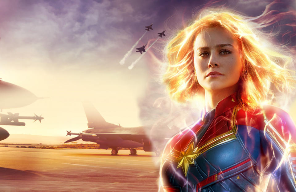 Brie Larson as Captain Marvel credit:Bang Showbiz