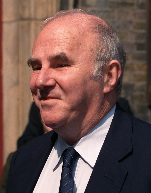 FILE PHOTO: Australian author Clive James is pictured at the Peter Cook memorial in London