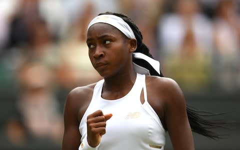 Gauff stays in touch in the first set - Credit: Getty Images