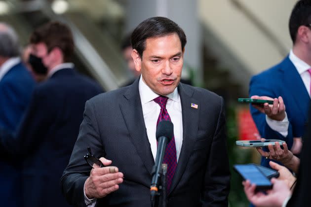 "I think that’s his way of expressing that he hopes Israel can win and get this thing over with," Sen. Marco Rubio (R-Fla.) said. <span class="copyright">Bill Clark/Getty Images</span>