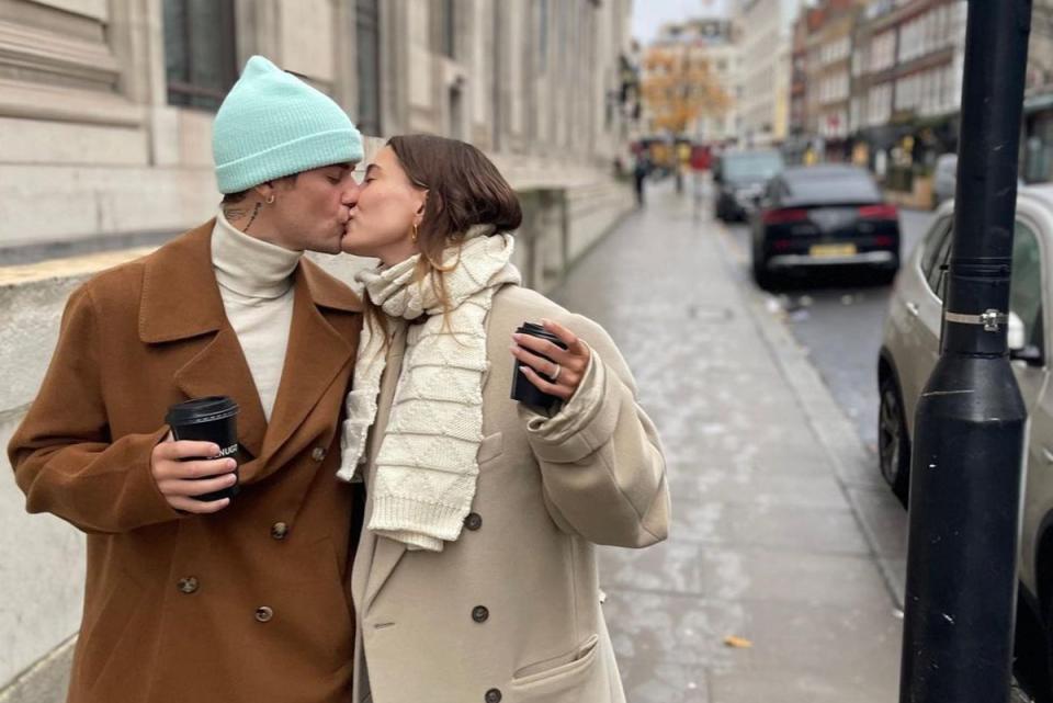 The pair, sharing a kiss on a stroll in London, have been married for five years (Instagram)