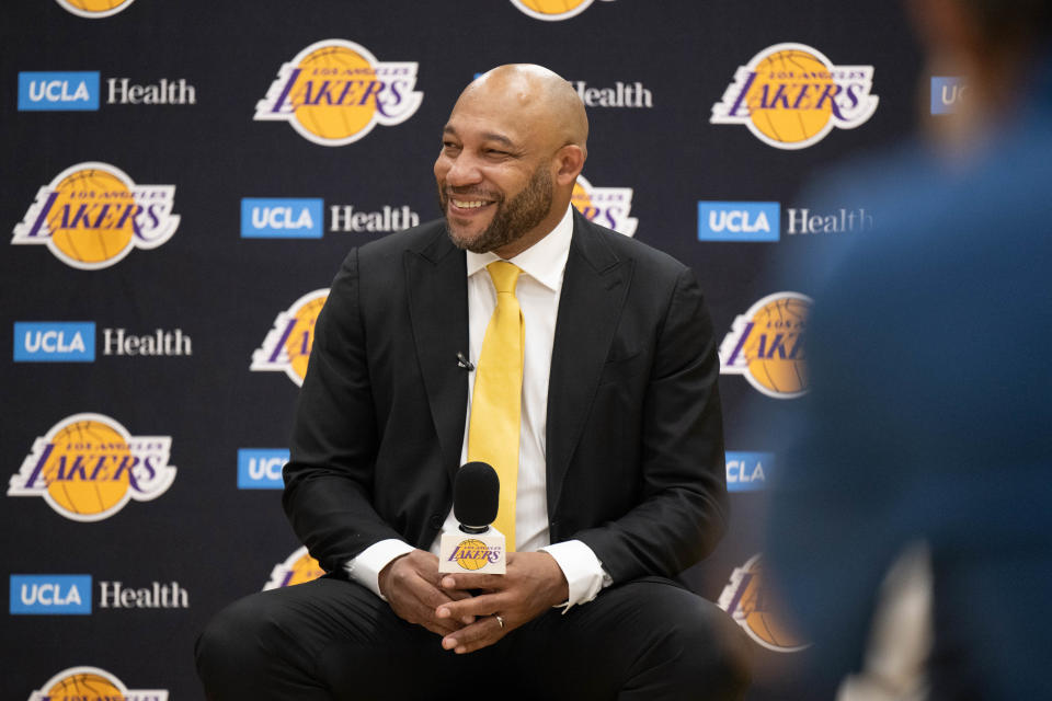 El Segundo, CA - June 06:New LA Lakers head coach Darvin Ham at a press conference Monday, June 6, 2022.  Ham is the former Milwaukee Bucks assistant coach.   (Photo by David Crane/MediaNews Group/Los Angeles Daily News via Getty Images)