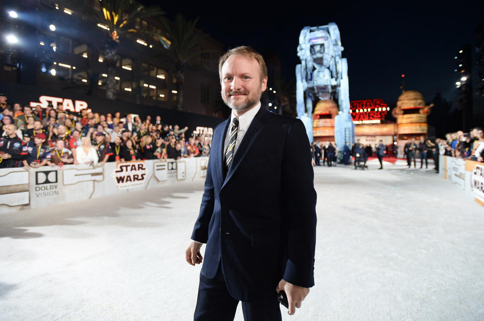 LOS ANGELES, CA - DECEMBER 09:  Writer/Director Rian Johnson at the world premiere of Lucasfilm's Star Wars: The Last Jedi at The Shrine Auditorium on December 9, 2017 in Los Angeles, California.  (Photo by Charley Gallay/Getty Images for for Disney)