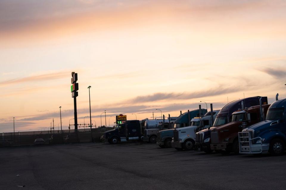 A truck stop in Williston, where Lazenko often searched for women who had gone missing | Lynsey Addario for TIME